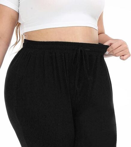 Women's Plus Size Joggers Cotton Sweatpants Casual Lounge Yoga Pants Drawstring with Pockets in Saudi Arabia