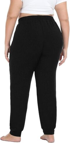 Women's Plus Size Joggers Cotton Sweatpants Casual Lounge Yoga Pants Drawstring with Pockets in Saudi Arabia