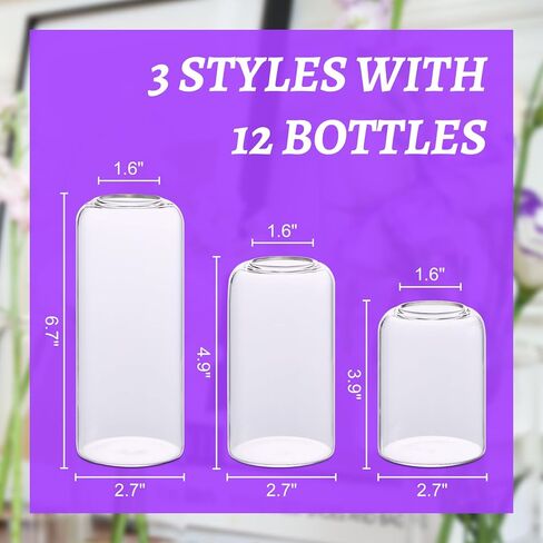 Glass Bud Vases Set of 24, Clear Flower Vase for Centerpieces, Small Vases for Flowers, Decor Centerpiece for Bathroom, Decorative Vases for House Warming in Saudi Arabia