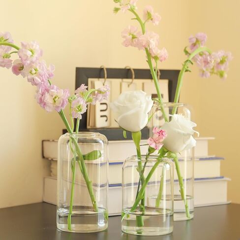 Glass Bud Vases Set of 24, Clear Flower Vase for Centerpieces, Small Vases for Flowers, Decor Centerpiece for Bathroom, Decorative Vases for House Warming in Saudi Arabia