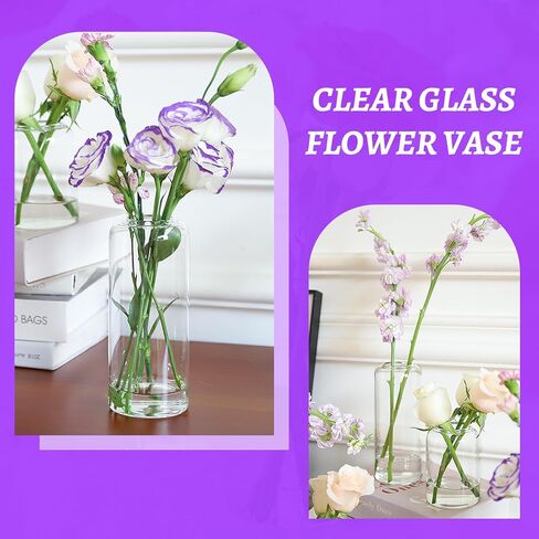 Glass Bud Vases Set of 24, Clear Flower Vase for Centerpieces, Small Vases for Flowers, Decor Centerpiece for Bathroom, Decorative Vases for House Warming in Saudi Arabia