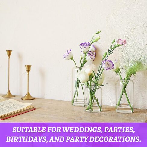 Glass Bud Vases Set of 24, Clear Flower Vase for Centerpieces, Small Vases for Flowers, Decor Centerpiece for Bathroom, Decorative Vases for House Warming in Saudi Arabia