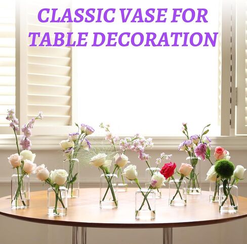 Glass Bud Vases Set of 24, Clear Flower Vase for Centerpieces, Small Vases for Flowers, Decor Centerpiece for Bathroom, Decorative Vases for House Warming in Saudi Arabia