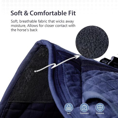 Harrison Howard Diamond Quilted Dressage Saddle Pad Adjustable with 4 Pockets and Foam Inserts with Differentiated Thickness Horse Riding Pad with Added Cushioning and Comfort in Saudi Arabia