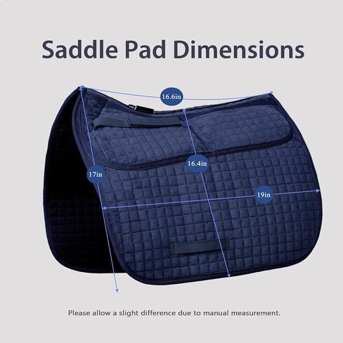 Harrison Howard Diamond Quilted Dressage Saddle Pad Adjustable with 4 Pockets and Foam Inserts with Differentiated Thickness Horse Riding Pad with Added Cushioning and Comfort in Saudi Arabia