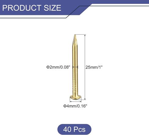 40 قطعة من الأظافر الصغيرة من uxcell 2.8 مم × 30 مم (DxL) أظافر نحاسية صغيرة أظافر صغيرة لصناديق الديكور الخشبية DIY والإكسسوارات المنزلية، لون نحاسي in Saudi Arabia