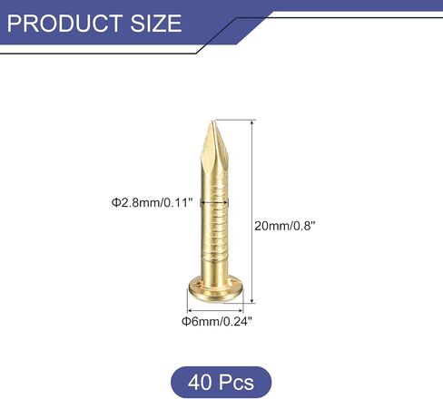 40 قطعة من الأظافر الصغيرة من uxcell 2.8 مم × 30 مم (DxL) أظافر نحاسية صغيرة أظافر صغيرة لصناديق الديكور الخشبية DIY والإكسسوارات المنزلية، لون نحاسي in Saudi Arabia