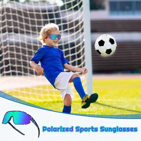 قطعتان من النظارات الشمسية للأطفال، نظارات شمسية للبيسبول للشباب، حماية من الأشعة فوق البنفسجية 400، ظلال رياضية لركوب الدراجات اللينة للشباب والأولاد والبنات 8-16 in Kuwait