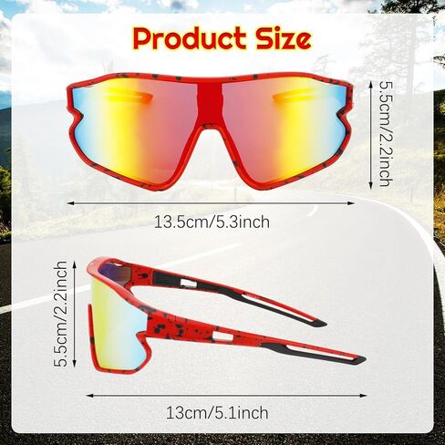 قطعتان من النظارات الشمسية للأطفال، نظارات شمسية للبيسبول للشباب، حماية من الأشعة فوق البنفسجية 400، ظلال رياضية لركوب الدراجات اللينة للشباب والأولاد والبنات 8-16 in Kuwait