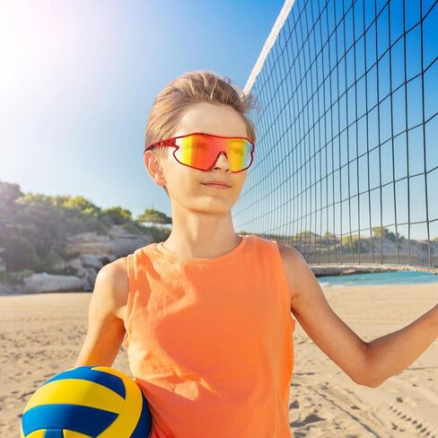 قطعتان من النظارات الشمسية للأطفال، نظارات شمسية للبيسبول للشباب، حماية من الأشعة فوق البنفسجية 400، ظلال رياضية لركوب الدراجات اللينة للشباب والأولاد والبنات 8-16 in Kuwait