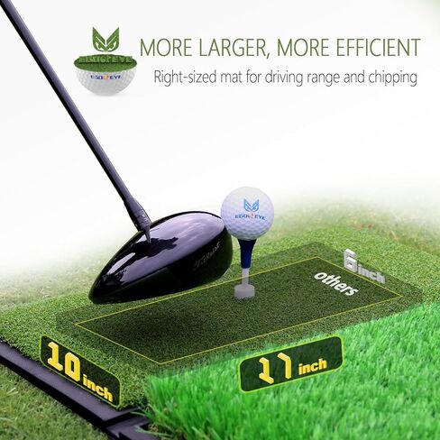 Golf Hitting Mat with Ball Tray, 17x30 Dual-Turf Golf Mats Practice Outdoor, Heavy Duty Rubber Base, Golf Chipping Practice Mat,Portable Golf Traini with Rubber Tee (Dual Turf Velcro with Ball Tray) in Saudi Arabia