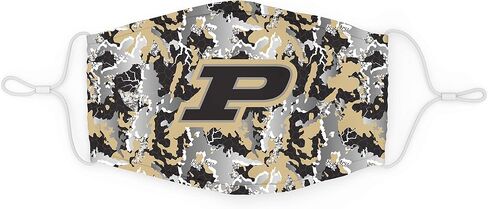 قناع الوجه ذو الطباعة الرقمية الملونة للفريق من Top of the World NCAA Purdue Boilermakers للجنسين، Purdue Boilermakers أسود، مقاس واحد (MTW_320) in Saudi Arabia