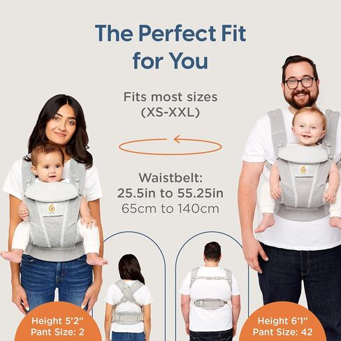 حاملة أطفال شبكية قابلة للتنفس من Ergobaby Omni Breeze لجميع أوضاع الحمل لحديثي الولادة والأطفال الصغار مع دعم قطني معزز وتدفق الهواء (7-45 رطل)، ألماس زيتوني ناعم in Kuwait