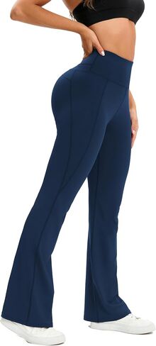 Flare Leggings for Women,High Waisted Women Yoga Pants with Tummy Control,Casual Bell Bottoms Flared Leggings in Saudi Arabia