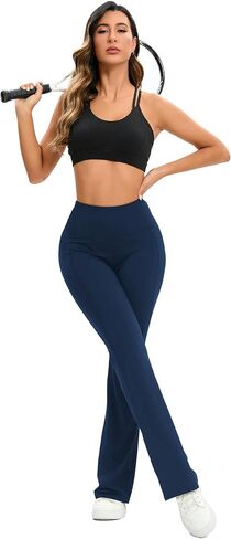 Flare Leggings for Women,High Waisted Women Yoga Pants with Tummy Control,Casual Bell Bottoms Flared Leggings in Saudi Arabia