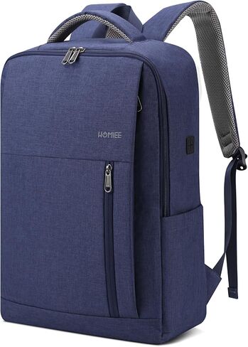 HOMIEE 17 Inch Laptop Backpack Slim Durable Business Computer Travel Backpack with USB Charging Port, Lightweight Casual Daypack for Work Office College Men Women, Black in Saudi Arabia