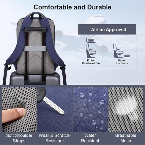 HOMIEE 17 Inch Laptop Backpack Slim Durable Business Computer Travel Backpack with USB Charging Port, Lightweight Casual Daypack for Work Office College Men Women, Black in Saudi Arabia