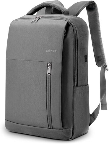 HOMIEE 17 Inch Laptop Backpack Slim Durable Business Computer Travel Backpack with USB Charging Port, Lightweight Casual Daypack for Work Office College Men Women, Black in Saudi Arabia