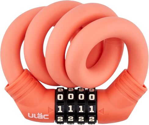 1970 Twistable Steel Memory Cable Bicycle Lock Combo, Keyless Resettable 4-Digit Combination, Ideal for Commuter Bike, Kids Bike in Saudi Arabia