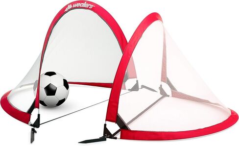 Collapsible Soccer Goal Set of 2 with Travel Bag - Ultra Portable 4 Foot Instant Pop Up Football Goal Nets for The Beach| Playground | Backyard | Camping - Kids Soccer Training Nets in Saudi Arabia