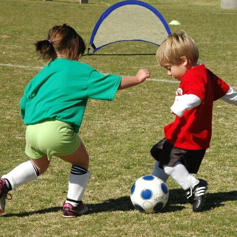 Collapsible Soccer Goal Set of 2 with Travel Bag - Ultra Portable 4 Foot Instant Pop Up Football Goal Nets for The Beach| Playground | Backyard | Camping - Kids Soccer Training Nets in Saudi Arabia