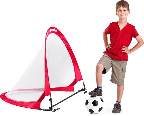 Collapsible Soccer Goal Set of 2 with Travel Bag - Ultra Portable 4 Foot Instant Pop Up Football Goal Nets for The Beach| Playground | Backyard | Camping - Kids Soccer Training Nets in Saudi Arabia