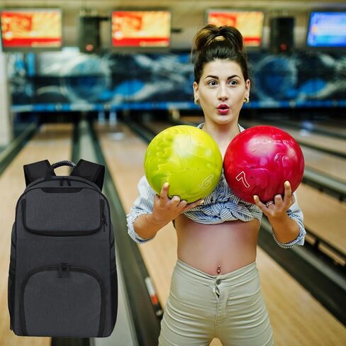 Bowling Bag,Bowling Ball Bag for Bowling Accessories,Bowling Shoes and Bowling Balls Separate Space，Silicone Handle,Large, with Padded Ball Holder,Gifts for Bowling Lovers in Kuwait