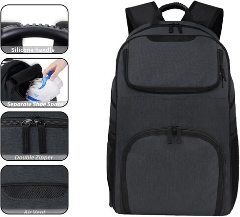 Bowling Bag,Bowling Ball Bag for Bowling Accessories,Bowling Shoes and Bowling Balls Separate Space，Silicone Handle,Large, with Padded Ball Holder,Gifts for Bowling Lovers in Kuwait