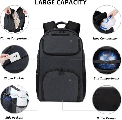 Bowling Bag,Bowling Ball Bag for Bowling Accessories,Bowling Shoes and Bowling Balls Separate Space，Silicone Handle,Large, with Padded Ball Holder,Gifts for Bowling Lovers in Kuwait