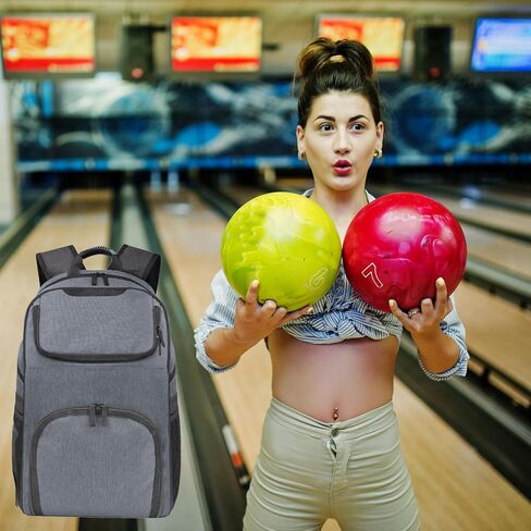 Bowling Bag,Bowling Ball Bag for Bowling Accessories,Bowling Shoes and Bowling Balls Separate Space，Silicone Handle,Large, with Padded Ball Holder,Gifts for Bowling Lovers in Saudi Arabia