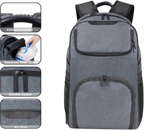 Bowling Bag,Bowling Ball Bag for Bowling Accessories,Bowling Shoes and Bowling Balls Separate Space，Silicone Handle,Large, with Padded Ball Holder,Gifts for Bowling Lovers in Saudi Arabia
