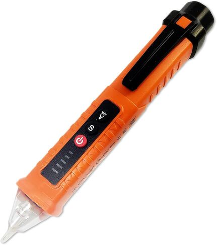 Voltage Tester, Non-Contact Voltage Detector, Electrical Tester, 3 Ranges AC 12V/48V/70V-1000V, Live/Null Wire Tester with Buzzer Alarm and Flashlight, Wire Breakpoint Finder - Orange in Saudi Arabia