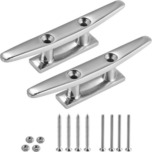 CHANGE MOORE Boat Cleat Open Base Boat Cleat, Dock Cleats 4 inch Dock Cleat 316 Stainless Steel Boat Mooring Accessories, Include Installation Accessories in Kuwait