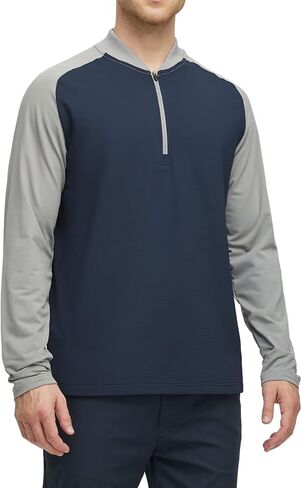 M MAELREG Quarter Zip Pullover Men Moisture Wicking Micro Fleece Performance Raglan Collarless Golf Sweatshirts for Men in Saudi Arabia