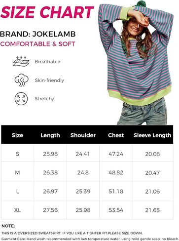 Women's Oversized Striped Sweatshirt 2024 Fall Pullover Color Block Tunic Tops Outfits with Pocket in Saudi Arabia
