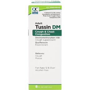 Quality Choice Tussin Dm Alcohol-Free Cough Supressant/Expectorant 8 Fluid Ounces (237ml), Boxes (Pack of 6)