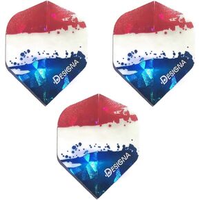 DESIGNA USA American Flag Red White & Blue Patriot, Holographic Strong Standard Dart Flights (1 Set)