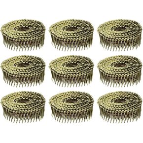 uxcell 3600 Count Siding Nails 1-3/4" x 0.083" 15-Degree Ring Shank Full Round Head Collated Wire Coil-for Lath and Sheathing Materials