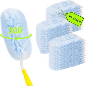 30 Count Duster Refills for Swiffer Hand Duster, 360 Degree Static Dust Removal Tool for Dusting Blinds, Ceiling Fans