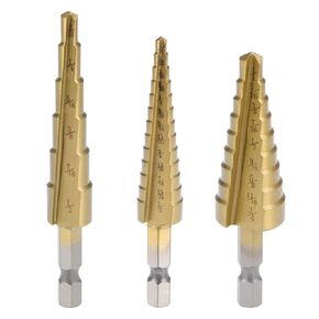uxcell Step Drill Bit Set Set 1/4"-3/4" 1/8"-1/2" 3/16"-1/2" HSS 4241 Titanium Coated Straight Flutes Hex Shank for Metal Wood Plastic