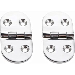 Marine Stainless Steel Cabinet Door Hinge Door Hinge,76x38x3.3mm Round Side Flush Hatch Compartment Hinge for Boat Yacht RV (4Pcs)