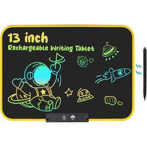 LCD Writing Tablet for Kids 13 Inch,Rechargeable Colorful Drawing Writing Board,Reusable Doodle Pad Electronic Drawing Tablet,Educational and Learning Toy for Boys Girls (Pink)