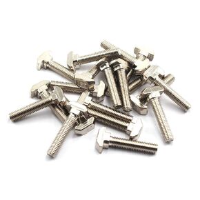 M8X25 T Slot Bolt Carbon Steel Hammer Head Bolt for 4545 Series T Slot Aluminum Extrusion European Standard (20 Pieces)