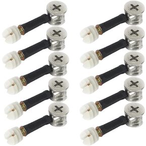 WANLIAN Furniture Wardrobe Four-in-one Connectors Fittings, Bolts,Hole hammer inner teeth for The connection of beds, sofas and solid wood furniture (M8x42mm, 4 in 1 Furniture Connecting Fittings)