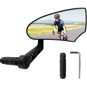 Bike Mirror 2 PCS,HD Glass Bicycle Mirrors for Handlebar Mount, Bar End Bike Rear View Mirror, Scratch Resistant Handlebar Mirror for E-bike, Cycle Rearview Mirror (0.55-0.78")