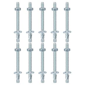 1/4" x 3-1/4" Wedge Anchors - 15Pack - Good for Cement and Concrete Wall - Carbon Steel Zinc Plated Screw Bolt Nut Expansion Tube Fasteners
