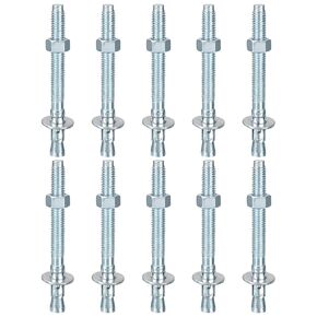 3/8" x 3" Wedge Anchors - 100Pack - Good for Cement and Concrete Wall - Carbon Steel Zinc Plated Screw Bolt Nut Expansion Tube Fasteners