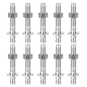 1/2" x 3-3/4" Wedge Anchors - 20Pack - Good for Cement and Concrete Wall - 349 Stainless Steel Zinc Plated Screw Bolt Nut Expansion Tube Fasteners