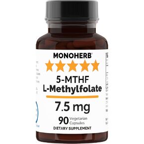 L-Methylfolate 7.5 mg - 90 Vegetarian Capsules - Methyl Folate Supplement