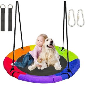 40" Saucer Tree Swing Set 700lbs Weight Capacity Flying Saucer Swing with Hanging Straps for Backyard, Indoor and Outdoor Playground.